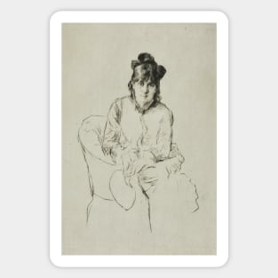 Portrait of Berthe Morisot by Marcellin Gilbert Desboutin Sticker